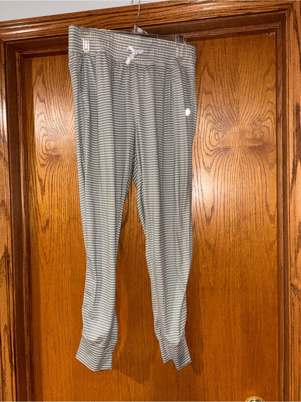 Senita Athletics Girls' Striped Track Joggers in Light Gray and White